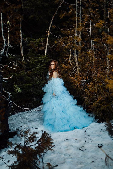 Light Blue Tulle Gown