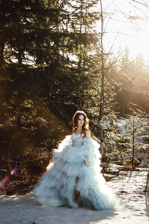 Light Blue Tulle Gown