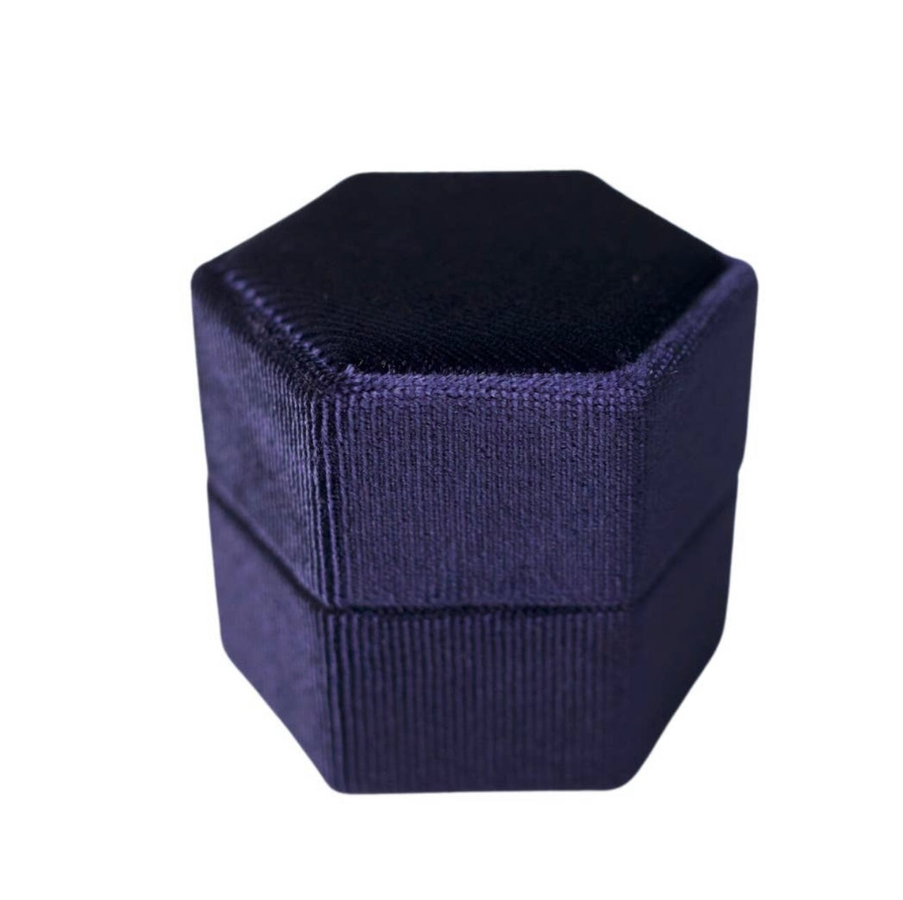 Royal Blue Hexagon Velvet Ring Box