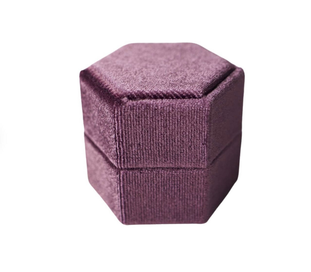 Purple Hexagon Velvet Ring Box